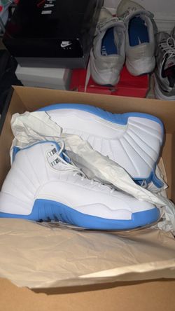 Air Jordan 12 White University Blue Sneakers