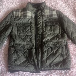 Olive Green Quilted Jacket – Max Exchange – Size L