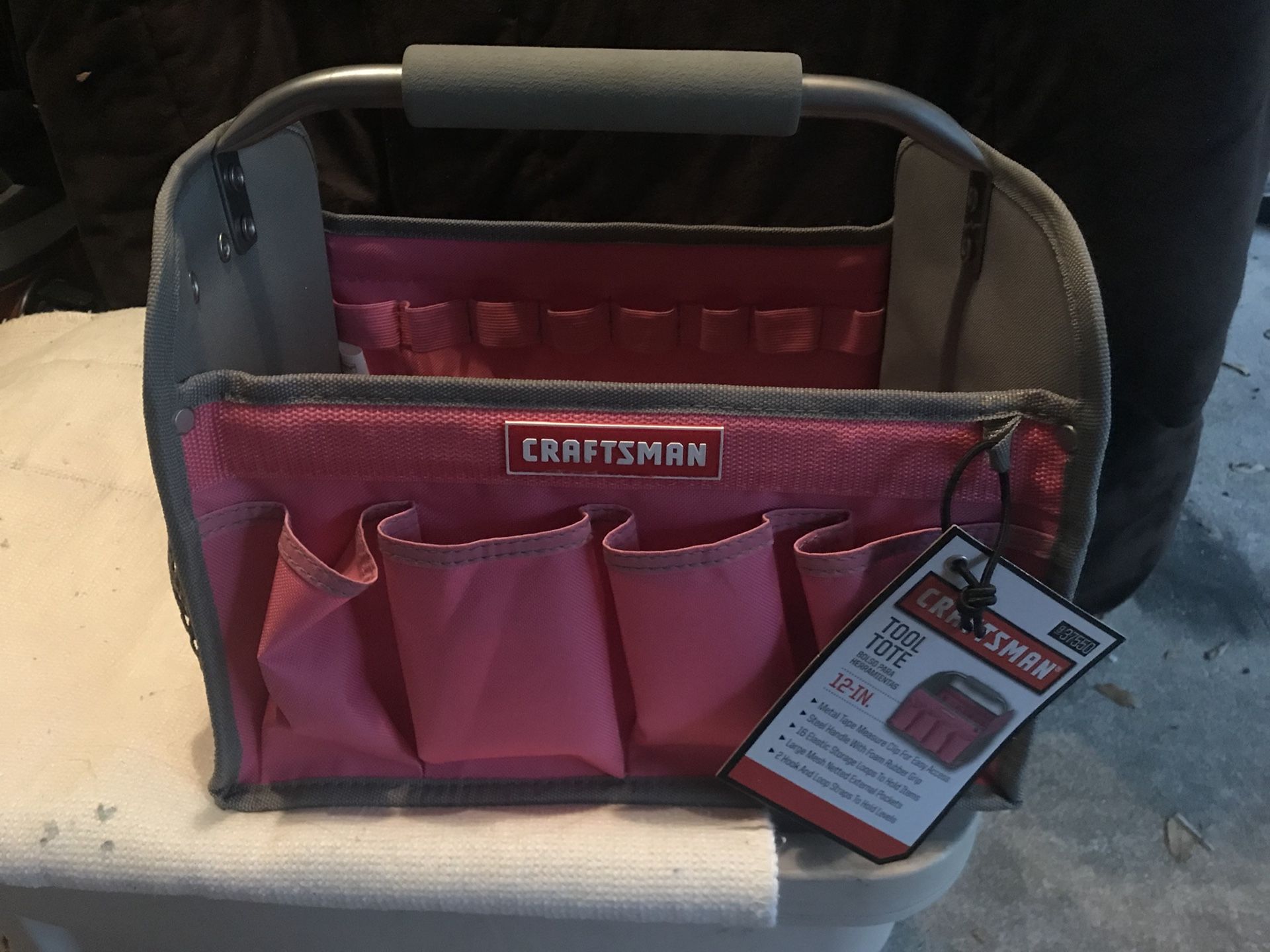 Pink craftsman tool tote - new
