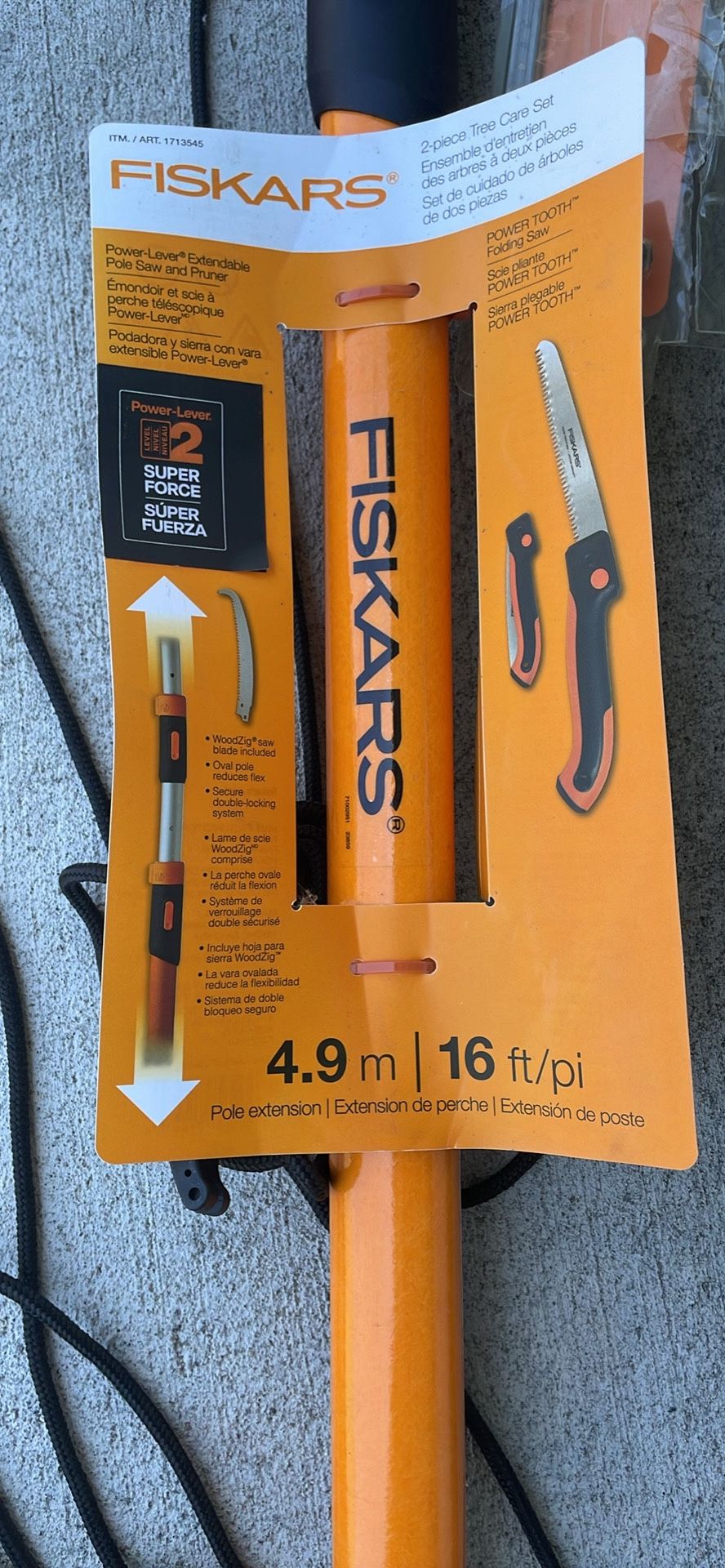 Fiskars Power-Lever Extendable Pole Saw & Pruner 16ft