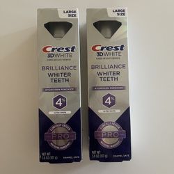 3D White Brilliance Pro Ultra White Teeth Whitening Toothpaste 3.8 oz , (2) for $9