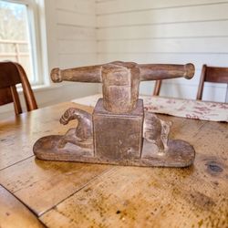 Antique 19thC Indian Wooden Noodle Press & Juicer - Horse Motif Folk Art