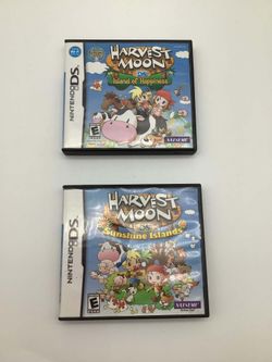 NintendoDS Harvest Moon DS Sunshine Island & Island Of happiness Video Games - PRICED AS MARKED 