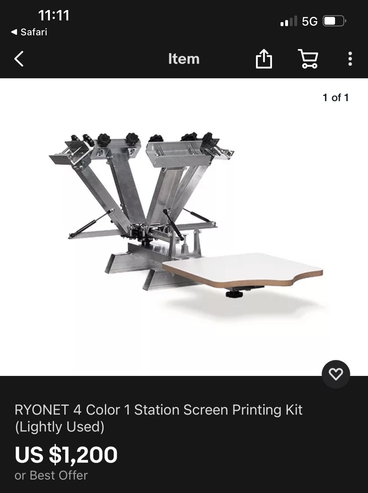 Ryonet 4 Color Screen Printer 2 Station Press