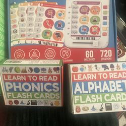 The phone machine, flash phonics cards,