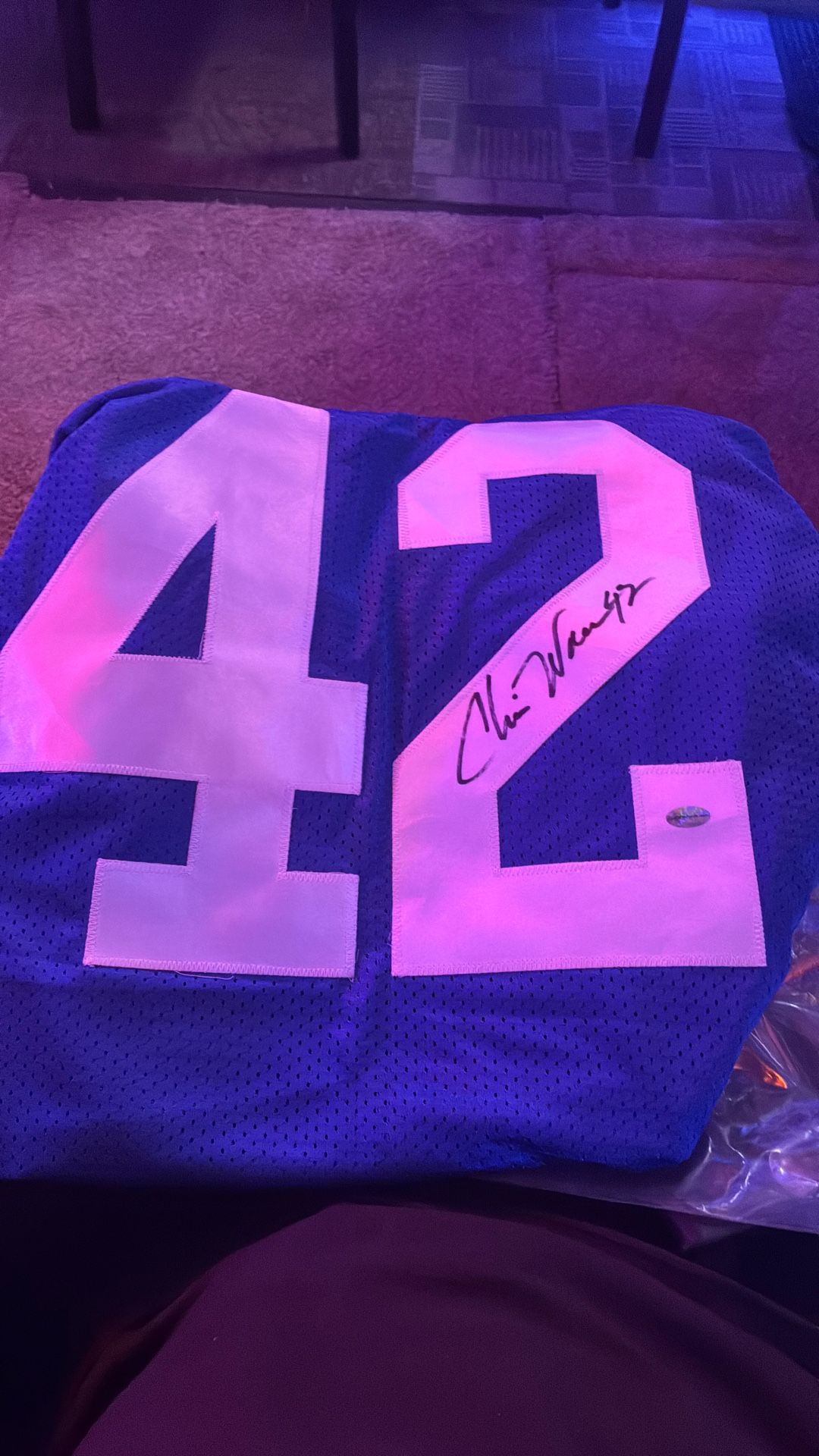 Seattle Seahawks Signed Chris Warren Old School Jersey