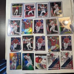 LOT OF 19 MIKE TROUT BASEBALL CARDS TOPPS BOWMAN CHROME 