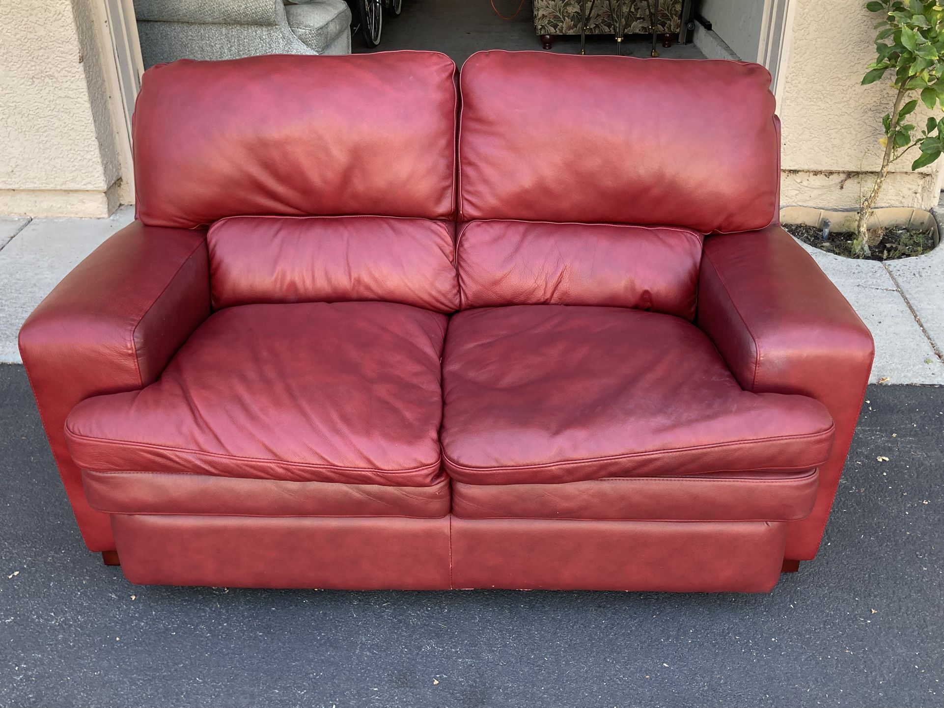 Red Leather Sofa/Loveseat