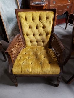 Awesome cane and fabric armchair