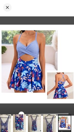 High Waist Swimsuit One Piece Beach Dress (S/M)