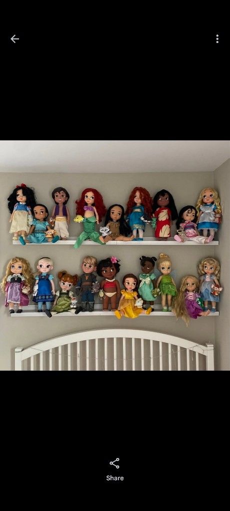 Huge Lot Of Disney Dolls And Plush Mixed Lot