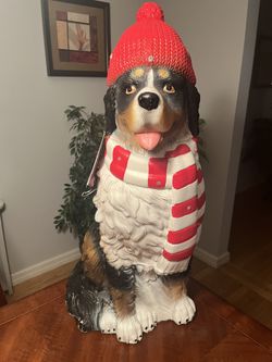 Home Accents 2.5 Feet Lighted Blow Mold Bernese Mountain Dog🎄Battery Timer New