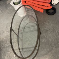 Glass Oval Shaped Coffee Table