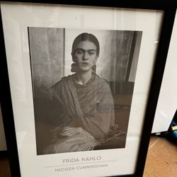 Framed Frida Kahlo poster 