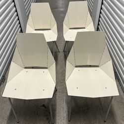 Blu Dot Real Good Dining Chairs color white. Set of (4) 