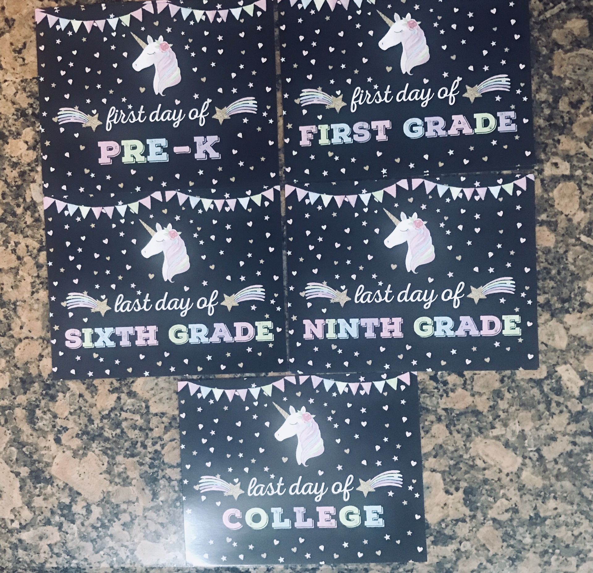 First/ last day of school unicorn photo prop