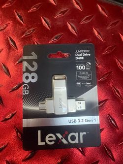 Lexar JumpDrive Dual Drive D40E 128GB USB Flash Drive