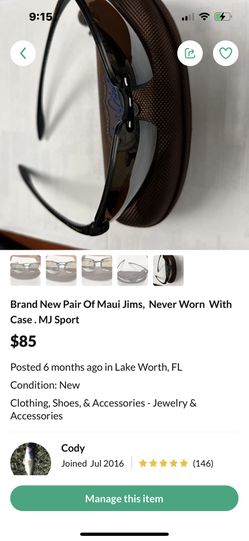 Brand New Pair Of Maui Jims , Never Worn, With Case.