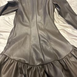 Brown Chic Pleather Dress 