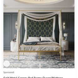 Queen Size Canopy Bed Frame 