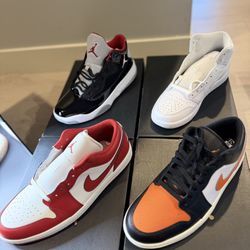 BULK SNEAKER LOT (4 PAIRS) – Air Jordan 1 Low & Jordan 