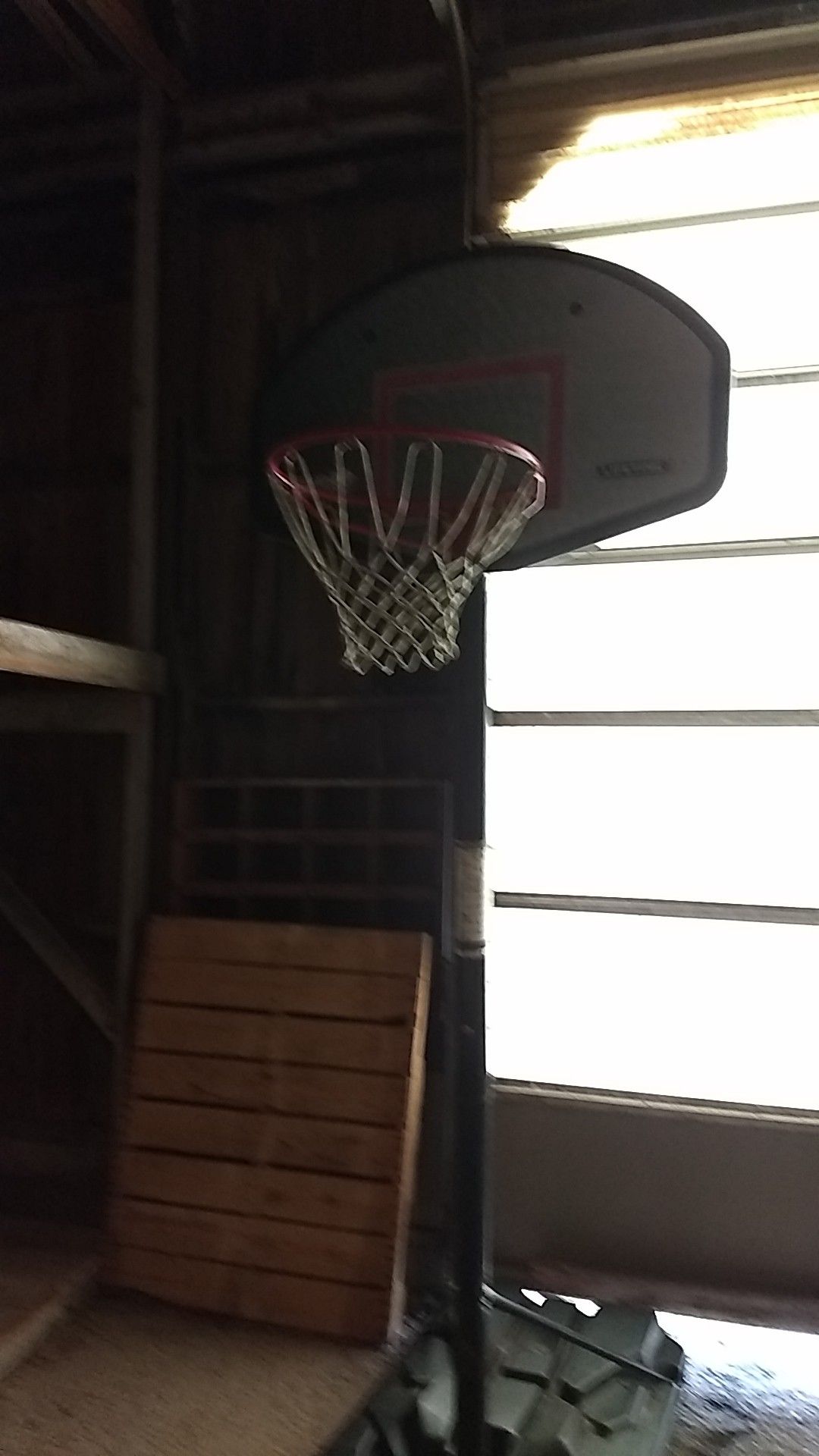 Basketball hoop and pole lifetime.