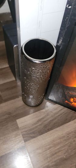Bronze Embossed Floral Ceramic Vase