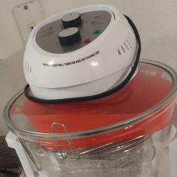 Granitestone 16Qt Large Glass Air Fryer Non Toxic Family Sized Big Halogen Oven Cooker