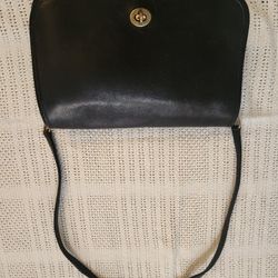 70S COACH VINTAGE PURSE 184-0233 BLACK LEATHER SHOULDER BAG w/ KEY FOB new york
