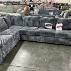 New Corduroy Sectional Couch / Free Delivery 