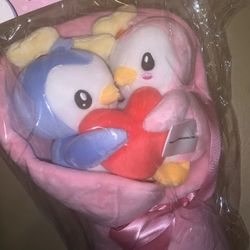 New Pudgy Penguins Plush Bouquet Stuffed Animal Pink Blue