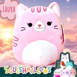 Squishmallow Collectible Laura the Pink Cat Plush Toy 8”