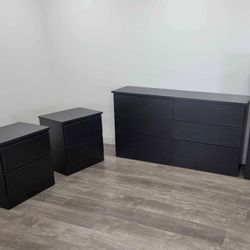 Dresser And 2 Nightstands - Cómoda Y 2 Mesitas De Noche 