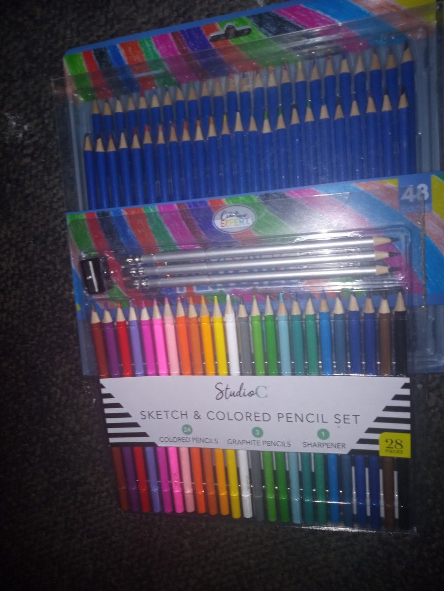 Art Supplies 2 Colored Pencil Sets