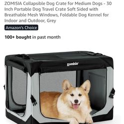 Zomisia 30” Collapsible Dog Crate For Medium Sized Dogs 