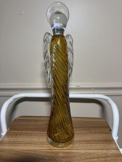 Murano Style Amber Glass Angel Figurine