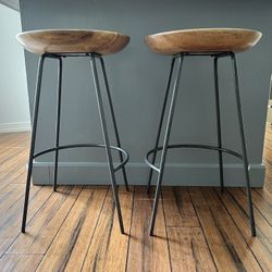 West Elm Alden Counter Stools - Natural Mango