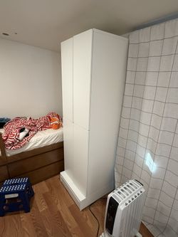 Ikea Wardrobe SMÅSTAD / UPPFÖRA For Sale  - white white/with 2 clothes rails, 23 5/8x25 5/8x77 1/8 "