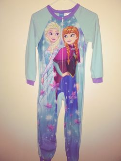Disney Frozen Ana & Elsa Flannel Pajama Size 10/12