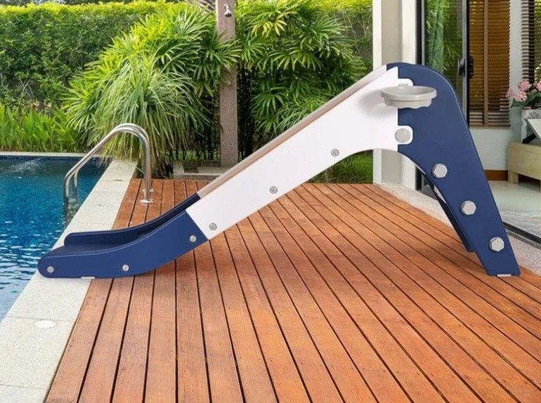 Freestanding Toddler Slide, Kids Slide w/Basketball Hoop & Ball, Ring Game, Enclosed Stairs, Baby Climber Playset with Long Slope, Indoor/Outdoor for