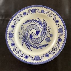 Vintage Blue & White Ceramic Plate