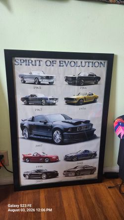 Ford Mustang Poster, 2000s. Framed.