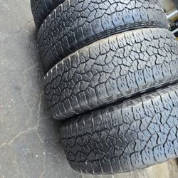 4 used tires Lt275 65r20 Goodyear Wrangler $150.00