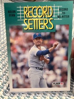 1992 Fleer Nolan Ryan Record Setters Baseball Card