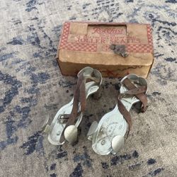 Vintage Metal Roller Skates Rollfast Deluxe By D.P. Harris Mfg Co. NY ~ W/ Key 