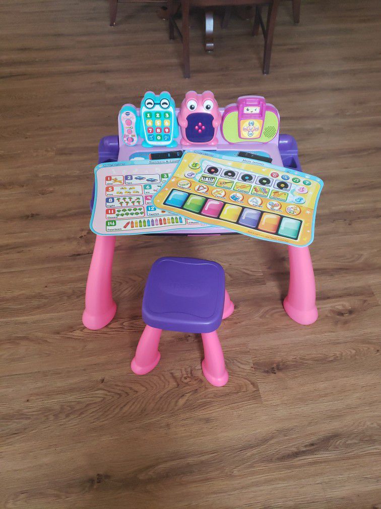 Vtech Learning Table With Chair - Pink & Purple