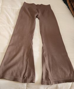 Ribbed Flare Pants Taupe