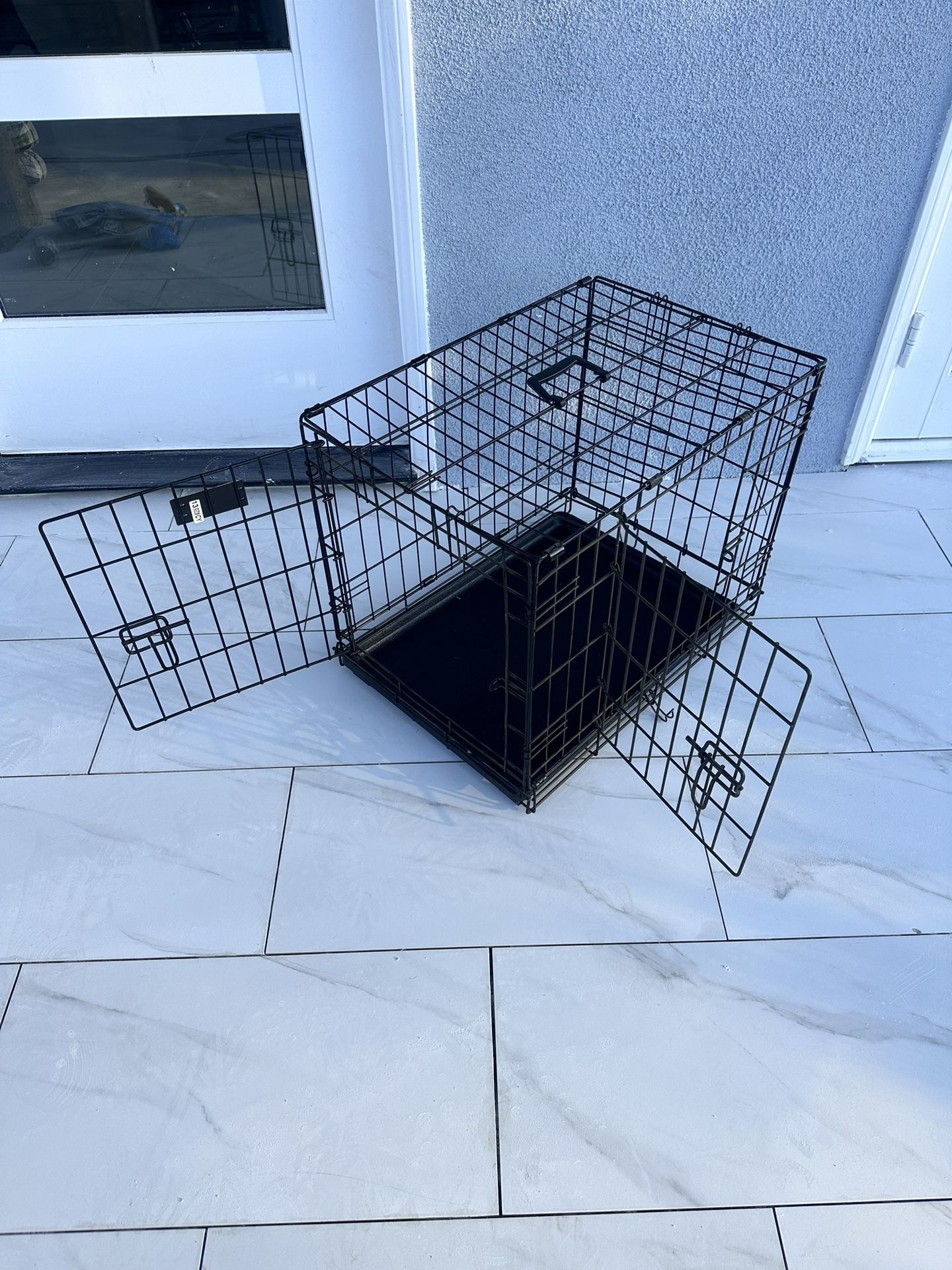 24in 2-Door Folding Dog Crate 