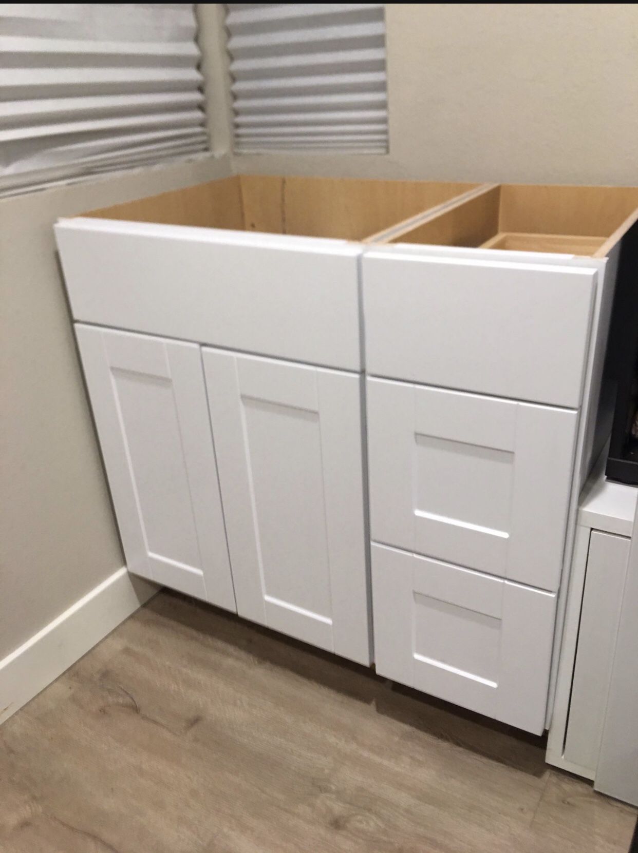 Vanity Drawer Base Cabinet w/ Drawers White kitchen bath laundry    L36.7xW 23.5 x H 34.5 inches Orig $458