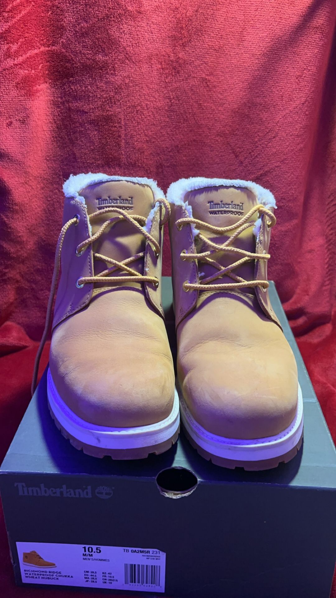 Size 10.5 Men's Timberland Richmond Ridge Waterproof Insulated Chukka Boot Wheat